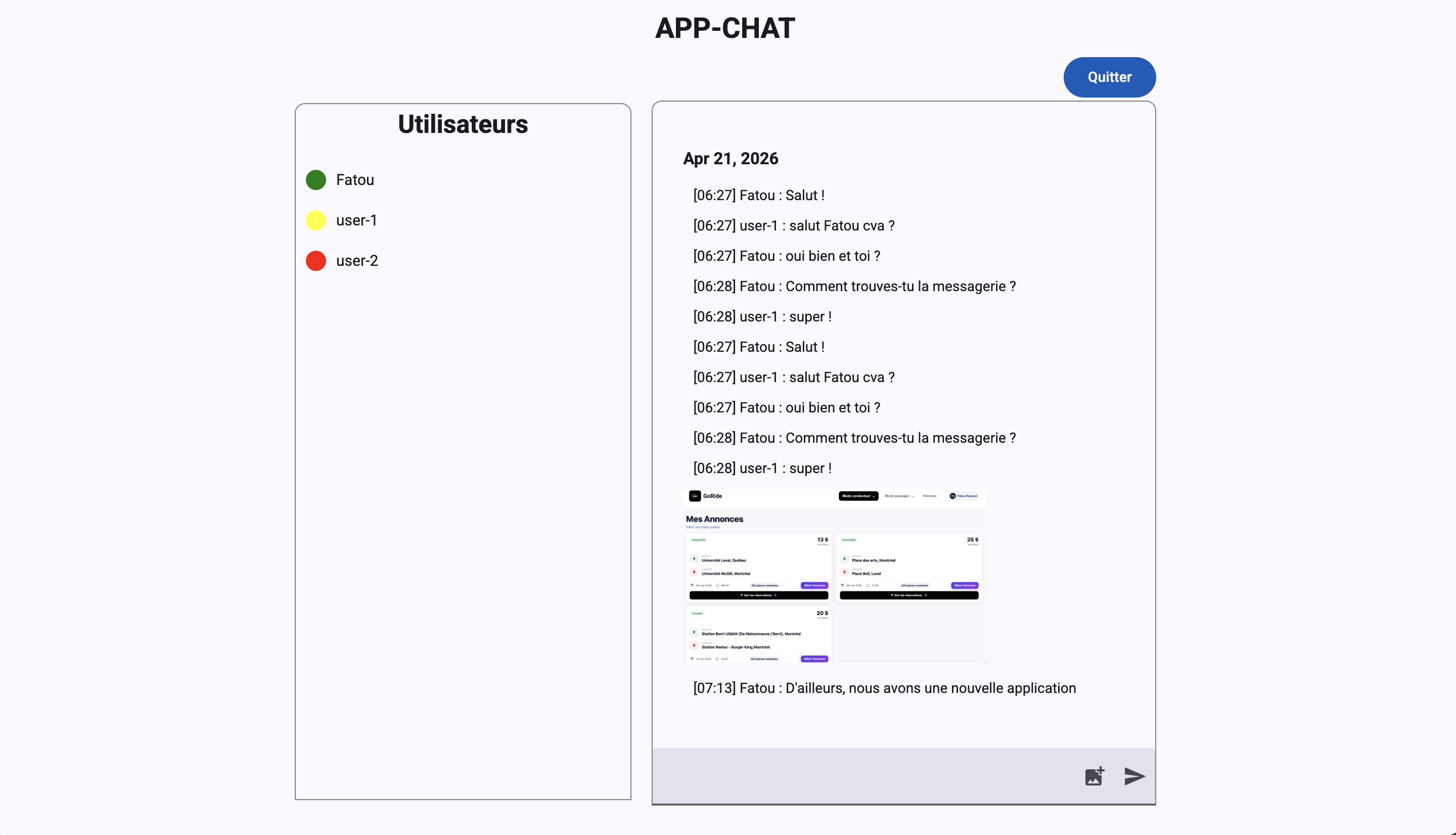 image de l'application de messagerie